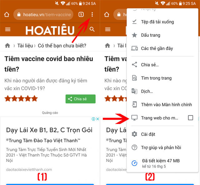 Cách vào Zalo Web trên điện thoại di động