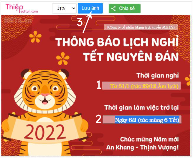 tao thong bao nghi tet