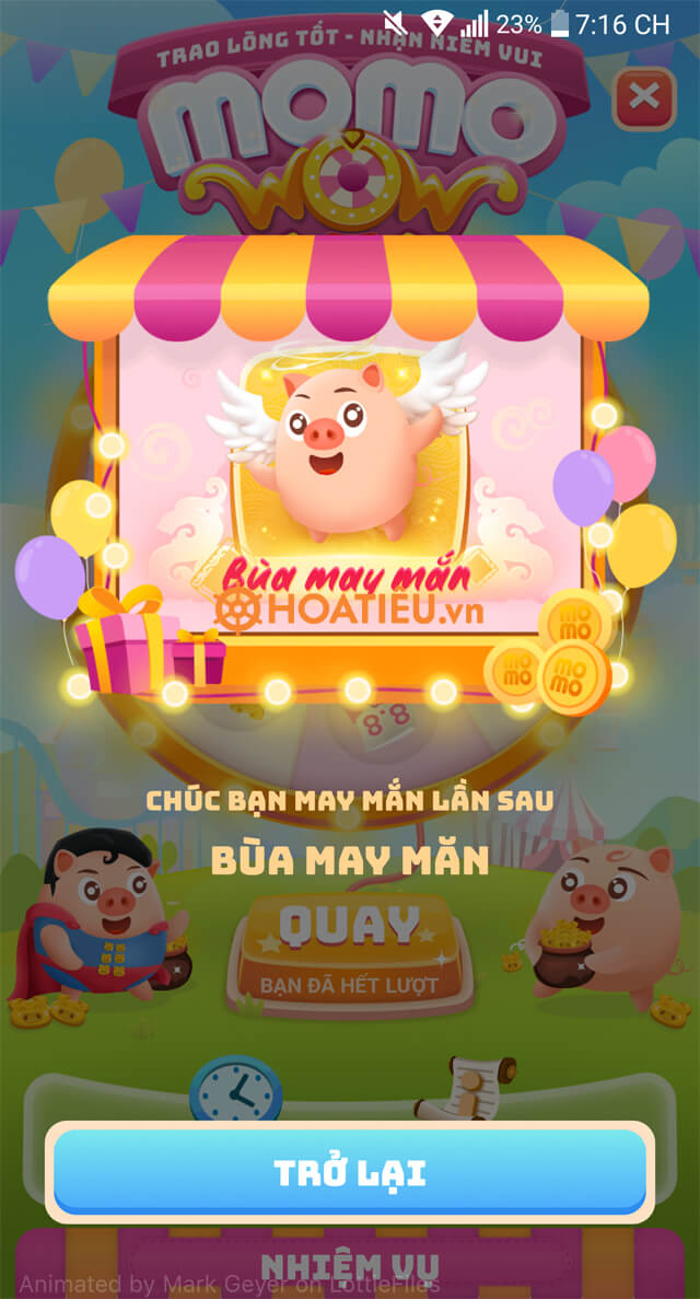 Cách chơi Vòng quay MoMo tri ân