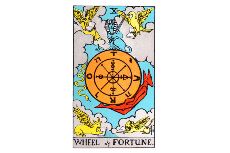 122A y nghia la bai Wheel Of Fortune trong tarot theo chuan Rider Waite Smith